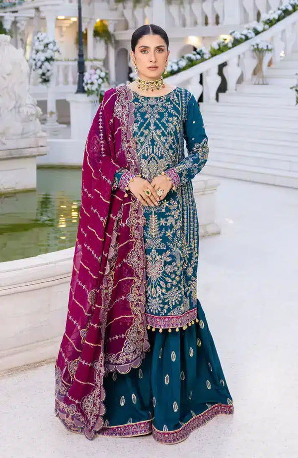 Emaan Adeel | Zimal Luxury Formals 23 | ZM 06 RUMESAH - Hoorain Designer Wear - Pakistani Ladies Branded Stitched Clothes in United Kingdom, United states, CA and Australia