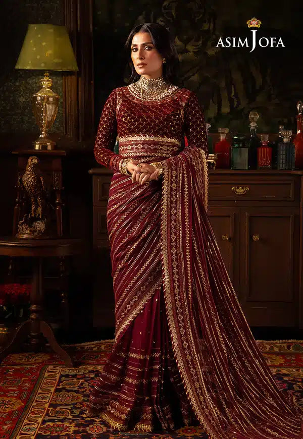 Asim Jofa | Makhmal Wedding Velvet 23 | AJMM-02 - Hoorain Designer Wear - Pakistani Ladies Branded Stitched Clothes in United Kingdom, United states, CA and Australia