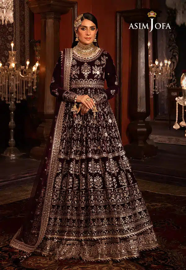 Asim Jofa | Makhmal Wedding Velvet 23 | AJMM-11 - Hoorain Designer Wear - Pakistani Ladies Branded Stitched Clothes in United Kingdom, United states, CA and Australia