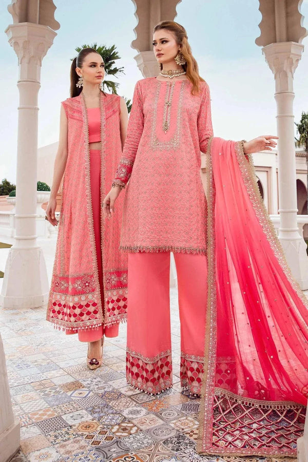 Maria B | Sateen Formals 23 | Candy Pink CST-701 - Hoorain Designer Wear - Pakistani Ladies Branded Stitched Clothes in United Kingdom, United states, CA and Australia
