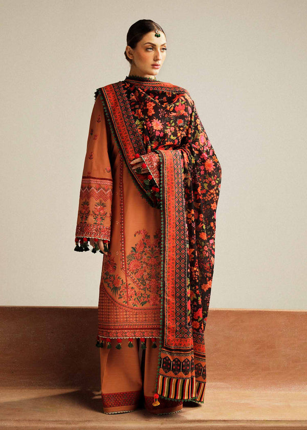 Hussain Rehar | Winter Shawl Khaddar 23 | Dusky - Hoorain Designer Wear - Pakistani Ladies Branded Stitched Clothes in United Kingdom, United states, CA and Australia
