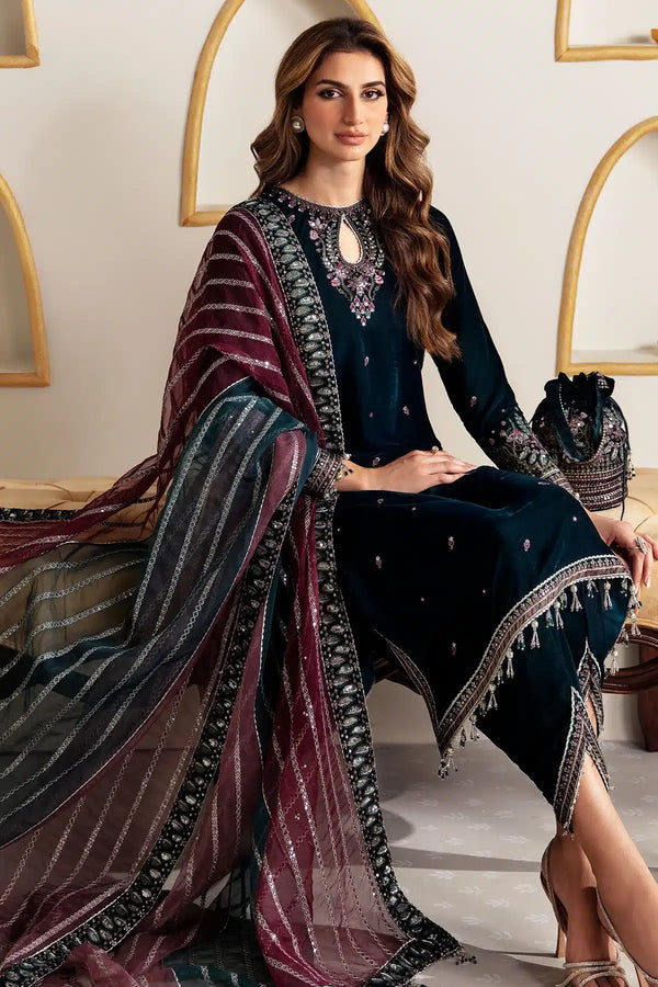 Jazmin | Velvet 23 | VF-2008 - Hoorain Designer Wear - Pakistani Ladies Branded Stitched Clothes in United Kingdom, United states, CA and Australia
