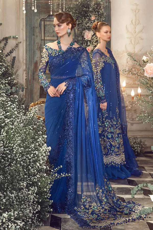 Maria B | Mbroidered Wedding Edition 23 | Cobalt Blue BD-2704 - Hoorain Designer Wear - Pakistani Ladies Branded Stitched Clothes in United Kingdom, United states, CA and Australia
