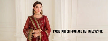 Buy Pakistani Chiffon and Net Formal Dresses at Hoorain Designer Wear UK