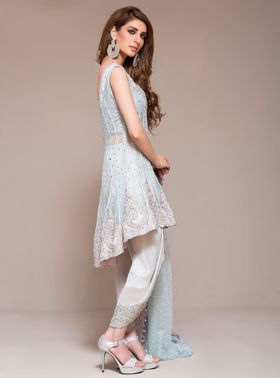 Zainab Chottani | Semi Formals | ICE BLUE PEPLUM