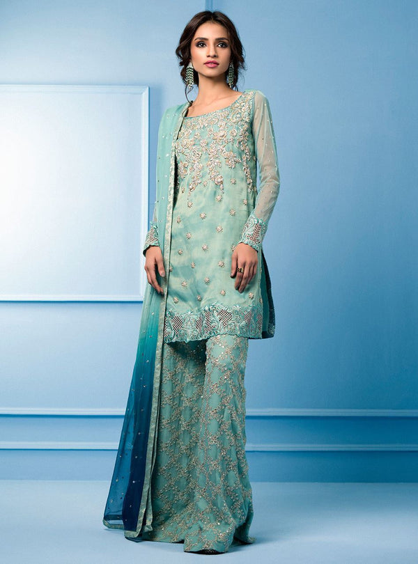 Zainab Chottani | Semi Formals | AQUA AND TEAL