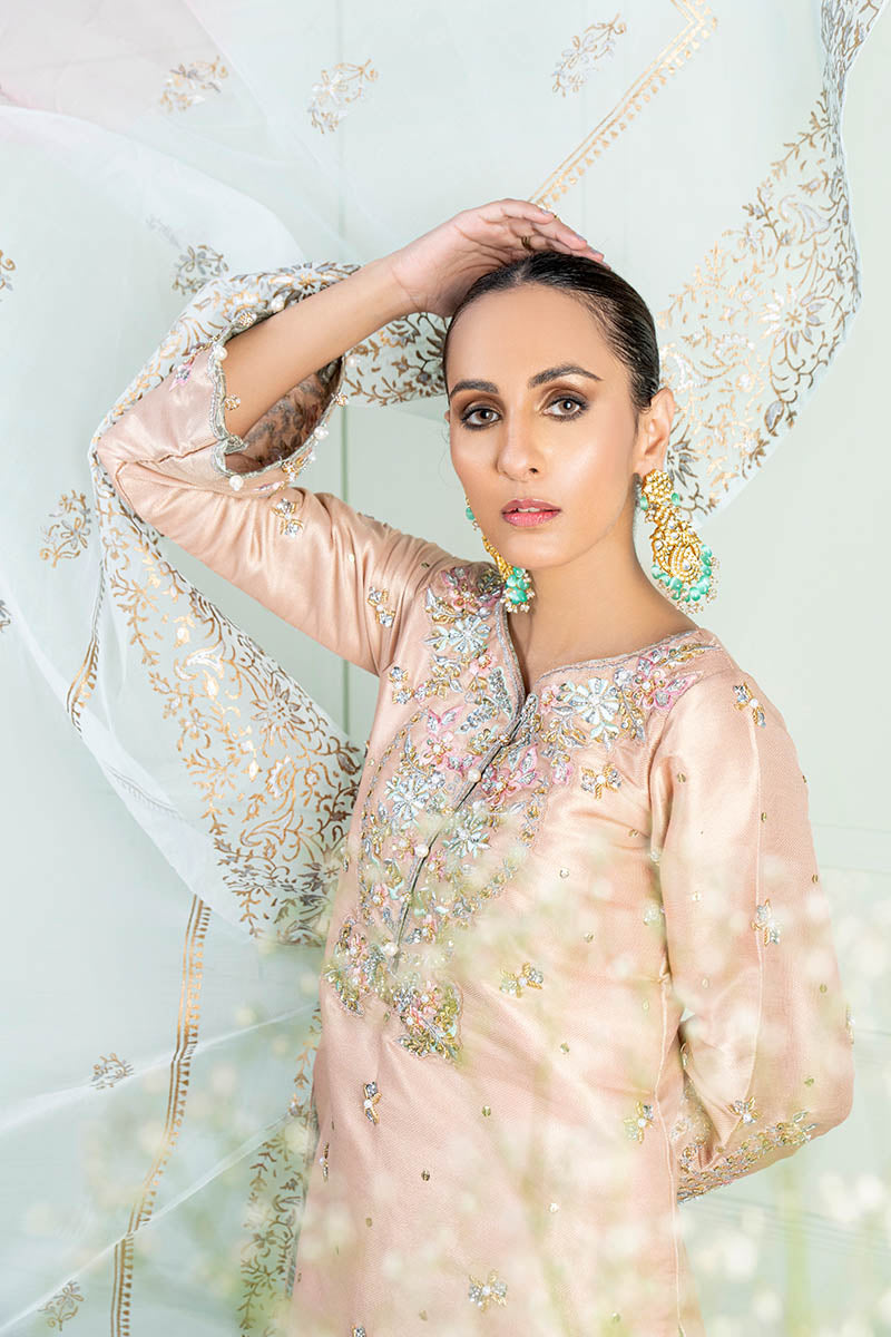 Fatima Khan | Luxury Pret 24 | AYRA (PEACH MAYSURI EMBROIDERED)