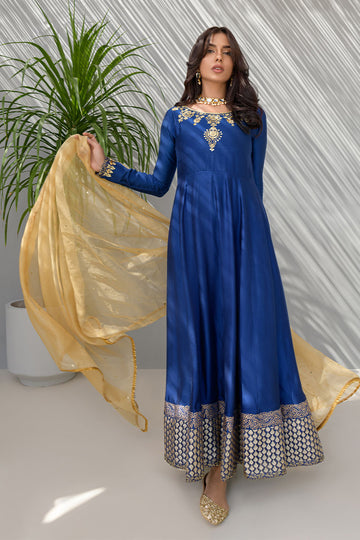 Fatima Khan | Luxury Pret 24 | COBALT BLUE PISHWAS