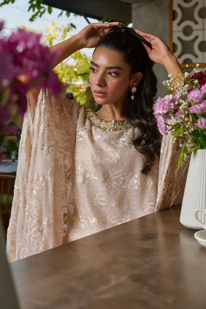 Fatima Khan | Luxury Pret 24 | IVORY GOLD KIMONO