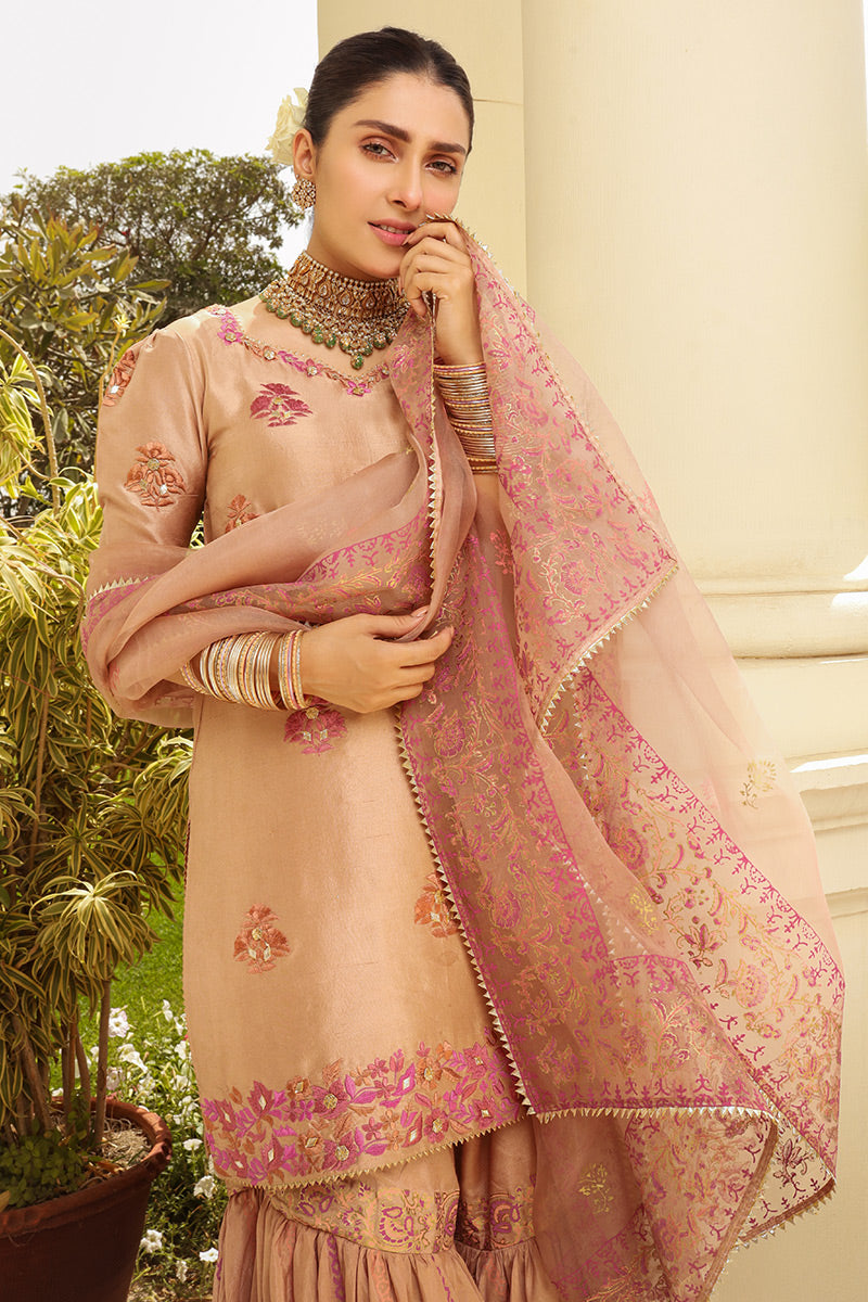 Ansab Jahangir | Luxury Silk Pret | TAUPE