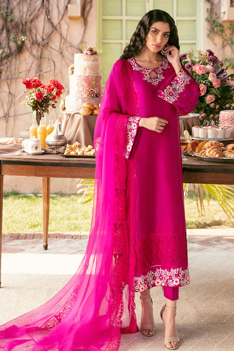 Ansab Jahangir | Luxury Silk Pret | FIERY MAGENTA