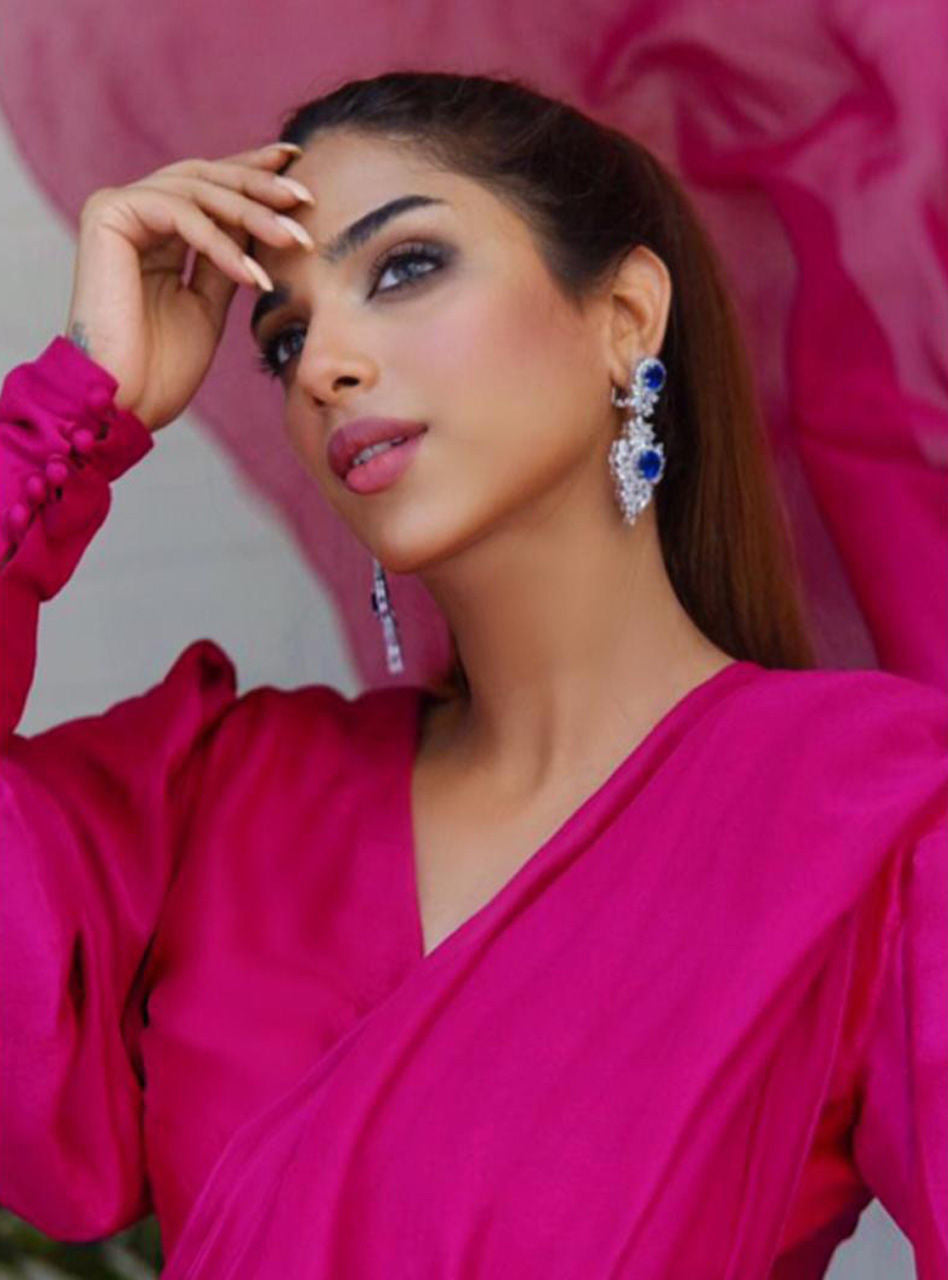 Zainab Chottani | Luxury Pret | FUSCHIA PINK SAREE