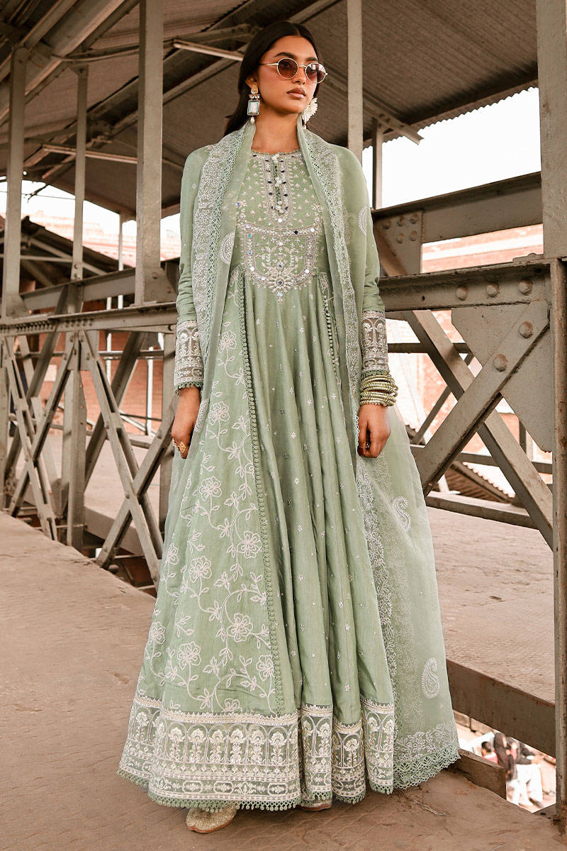 slim fit dress slacks Pink Embroidered Net Pakistani Dress main image 1