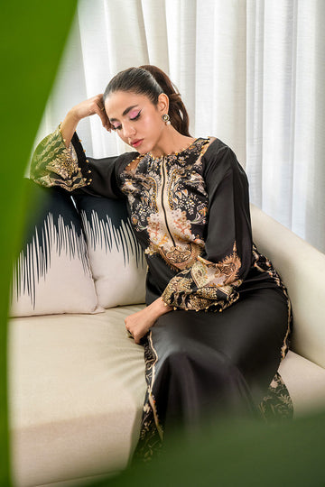 Fatima Khan | Eid Digital Silk Prints |   Black Opal