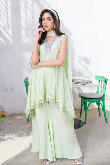 Fatima Khan | La Fleur Eid Edit | Pale Pistachio