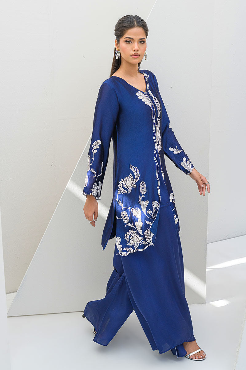Fatima Khan | Serene Eid Luxe Pret | Blue Noir