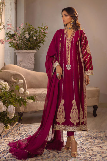 Annus Abrar | Designer Picks 24 | VISAAL CRANBERRY-SHIRT AND DUPATTA