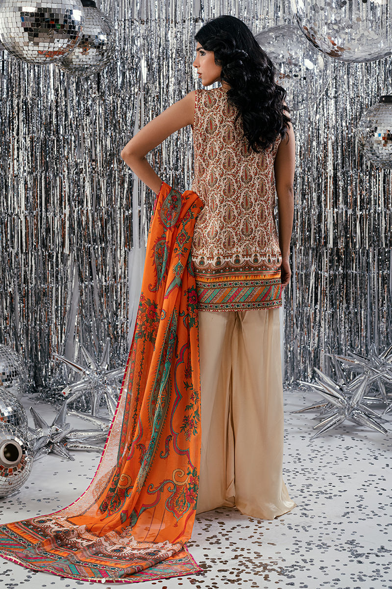 Fatima Khan | Disco Revival Festive Silk | Beige Nadine