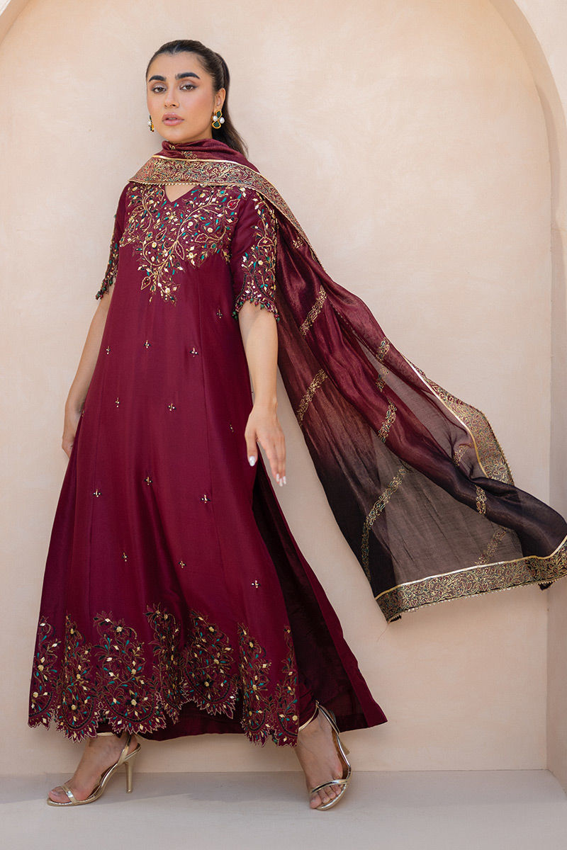 Ansab Jahangir | Luxury Silk Pret | CRIMSON