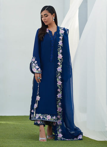 Farah Talib Aziz | Designer Picks 24 | HAN NAVY EMBROIDERED SHIRT AND DUPATTA