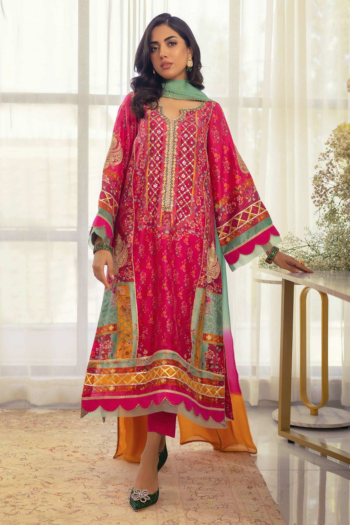 Annus Abrar | Luxe Silk Pret | RENYA-SHIRT AND DUPATTA