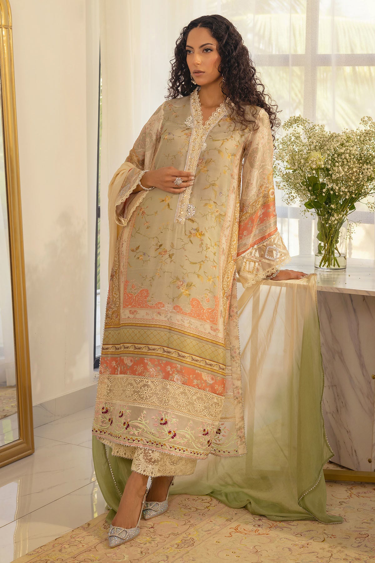 Annus Abrar | Luxe Silk Pret | RESHMA-SHIRT AND DUPATTA