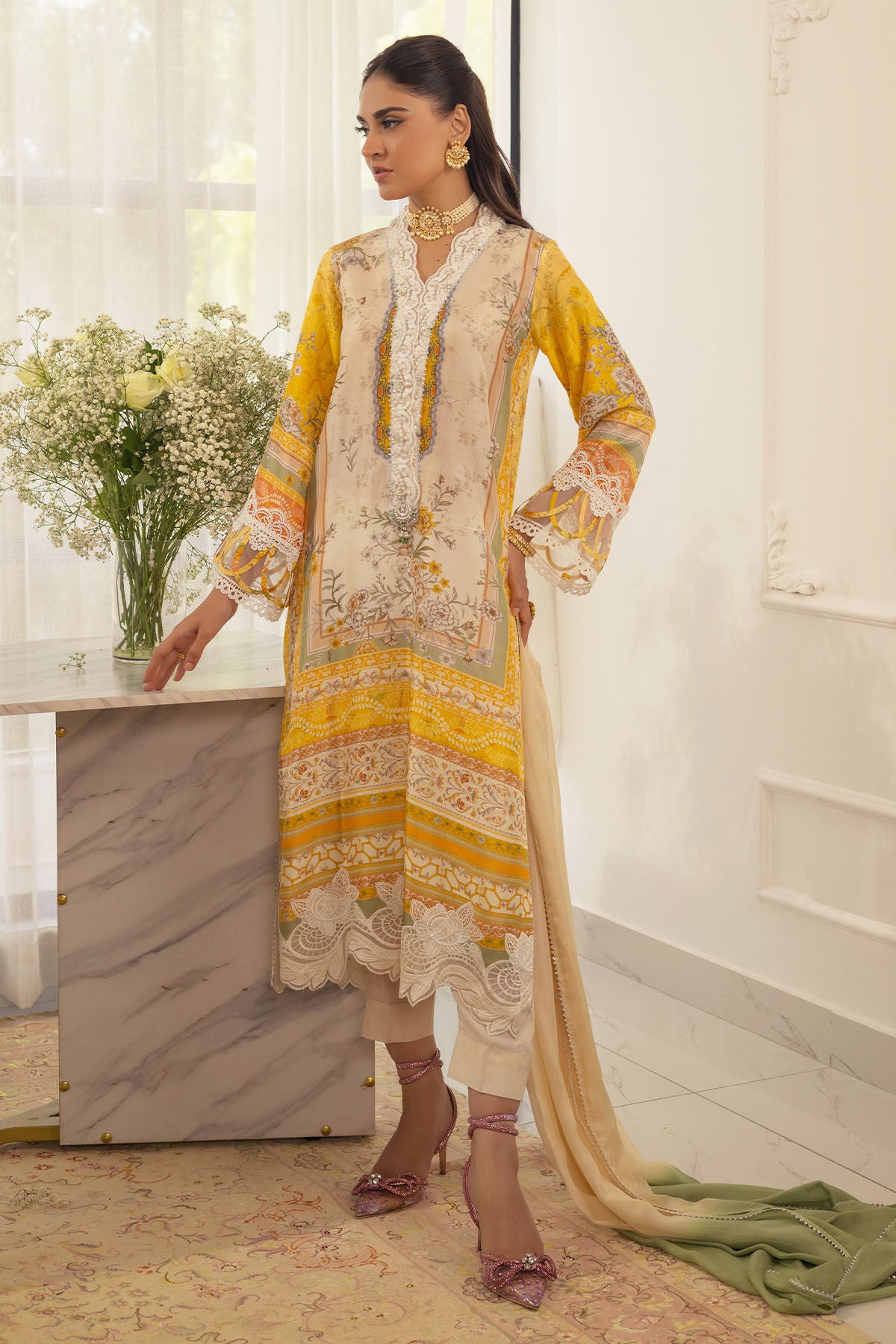 Annus Abrar | Luxe Silk Pret | ESMEYA - SHIRT AND DUPATTA