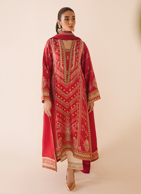 Farah Talib Aziz | Designer Picks 24 | ANEETA CRIMSON SHIRT AND DUPATTA