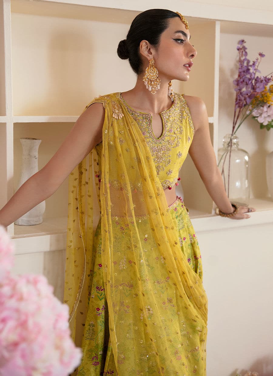 Farah Talib Aziz | Mayna Festive Luxe | ELIKA LIME - Pakistani Clothes for women, in United Kingdom and United States