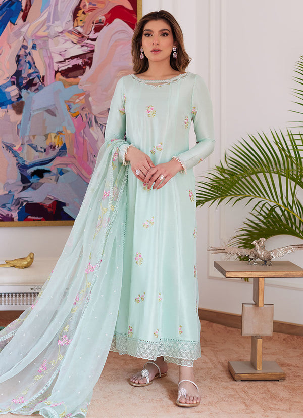 Farah Talib Aziz | Luna Eid Collection 24 | ELYSSIA MINT - Hoorain Designer Wear - Pakistani Ladies Branded Stitched Clothes in United Kingdom, United states, CA and Australia