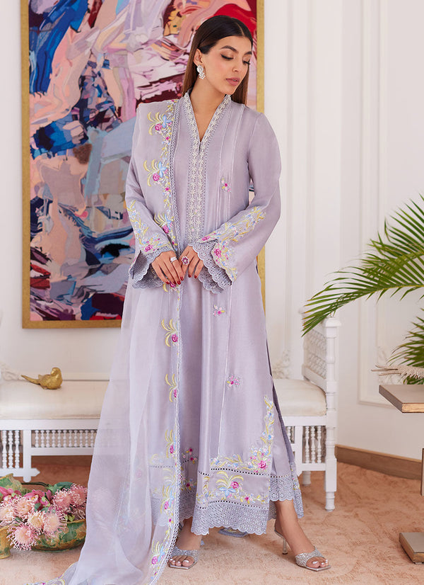Farah Talib Aziz | Luna Eid Collection 24 | ODETTE SILVER GREY - Hoorain Designer Wear - Pakistani Ladies Branded Stitched Clothes in United Kingdom, United states, CA and Australia