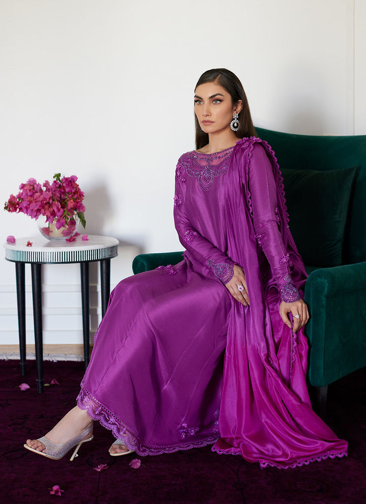 Farah Talib Aziz | Luna Eid Collection 24 | TIERRA MUTED MAGENTA - Hoorain Designer Wear - Pakistani Ladies Branded Stitched Clothes in United Kingdom, United states, CA and Australia