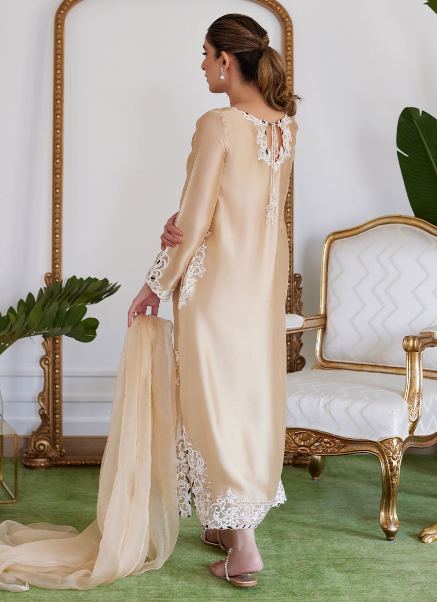 Farah Talib Aziz | Luna Eid Collection 24 | MELVINA CHAMPAGNE BEIGE - Pakistani Clothes for women, in United Kingdom and United States