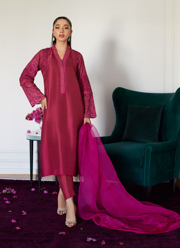 Farah Talib Aziz | Luna Eid Collection 24 | HONORINE MAGENTA - Hoorain Designer Wear - Pakistani Ladies Branded Stitched Clothes in United Kingdom, United states, CA and Australia