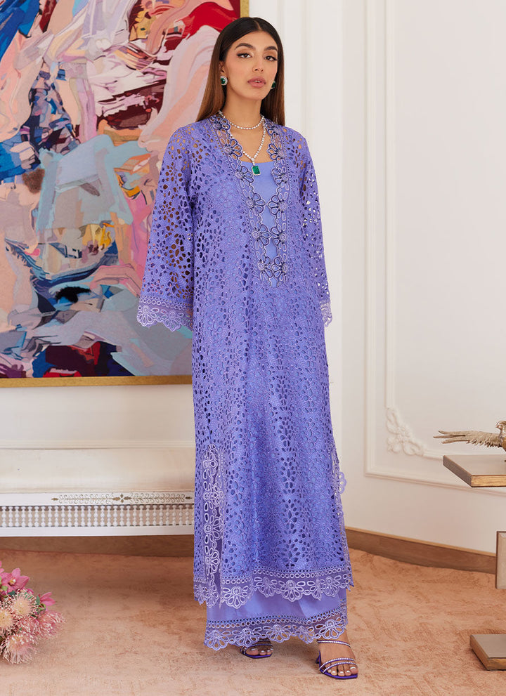 Farah Talib Aziz | Luna Eid Collection 24 | EVANTHIA PERIWINKLE - Hoorain Designer Wear - Pakistani Ladies Branded Stitched Clothes in United Kingdom, United states, CA and Australia