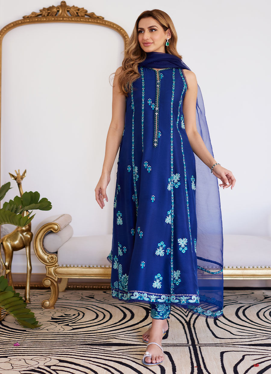 Farah Talib Aziz | Luna Eid Collection 24 | ELSYEE ROYAL BLUE - Pakistani Clothes for women, in United Kingdom and United States