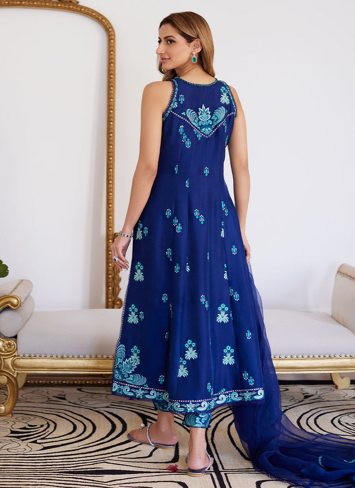 Farah Talib Aziz | Luna Eid Collection 24 | ELSYEE ROYAL BLUE - Hoorain Designer Wear - Pakistani Ladies Branded Stitched Clothes in United Kingdom, United states, CA and Australia