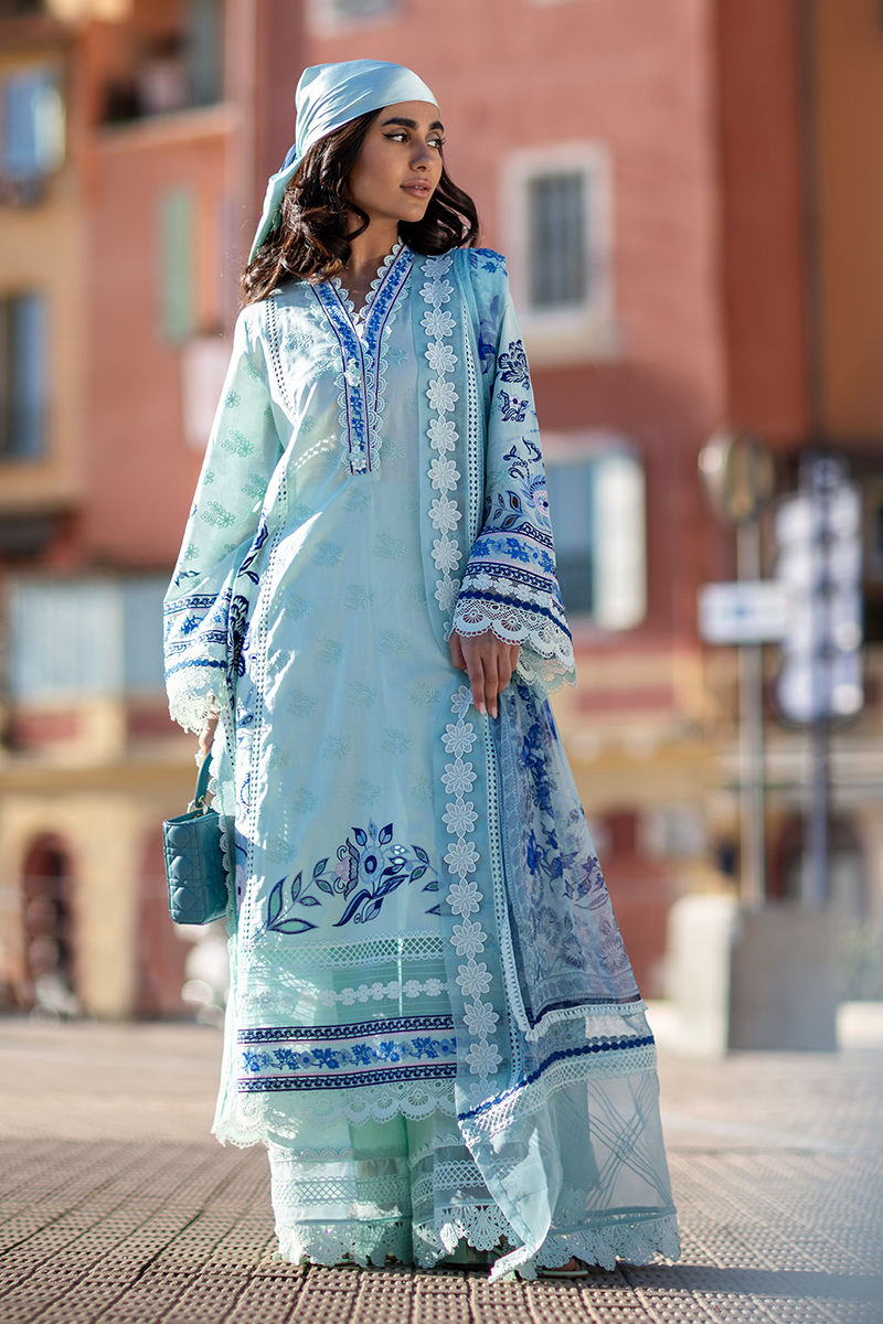 Ansab Jahangir | Zoha Luxury Lawn 25 | Blue Bell