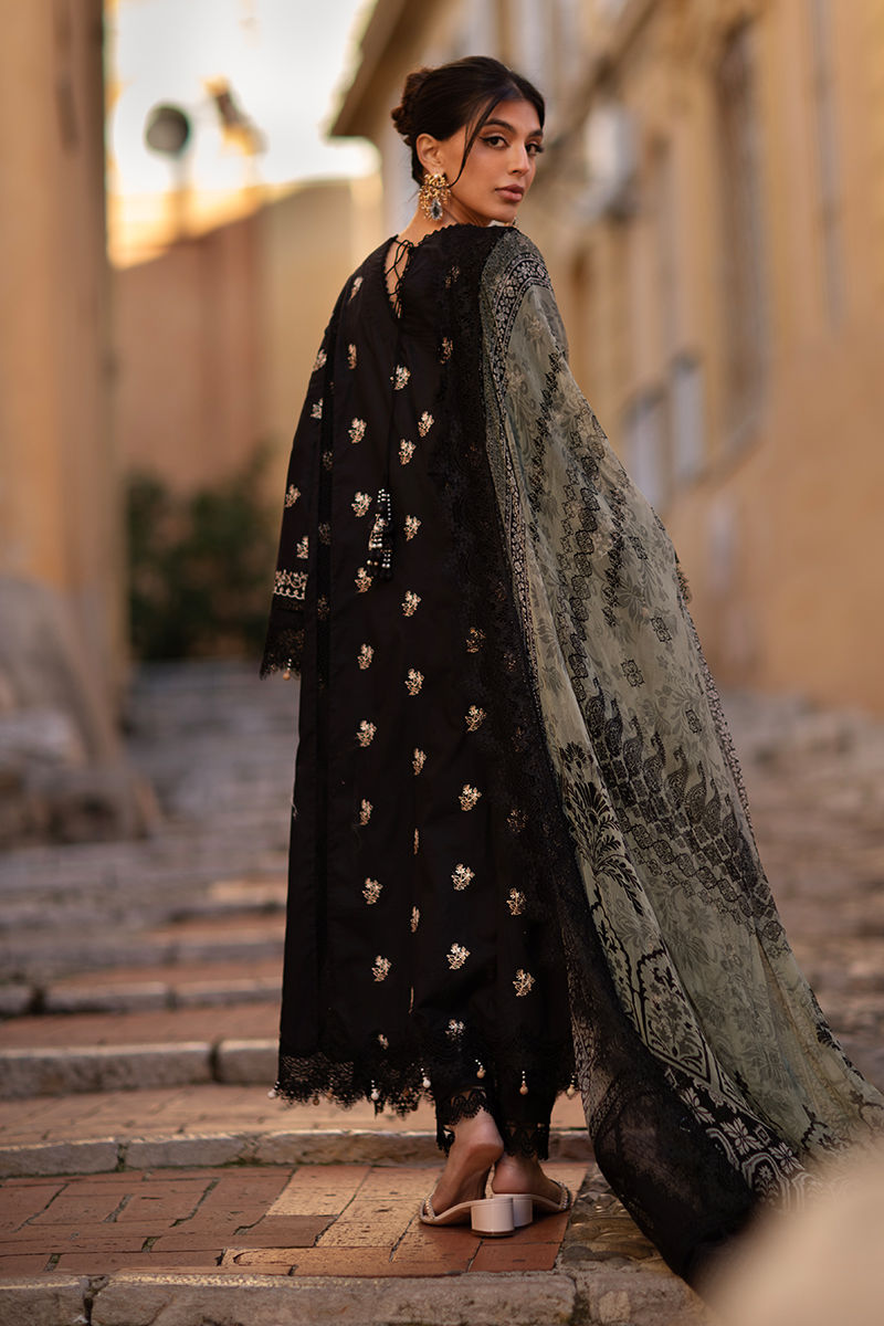 Ansab Jahangir | Zoha Luxury Lawn 25 | Black Lady