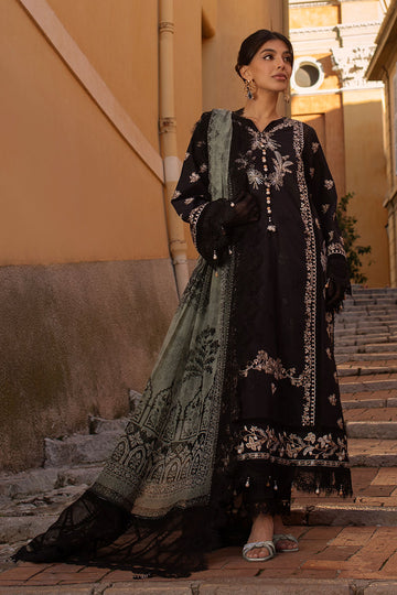 Ansab Jahangir | Zoha Luxury Lawn 25 | Black Lady