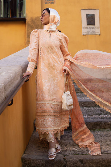 Ansab Jahangir | Zoha Luxury Lawn 25 | Alluring Apricot