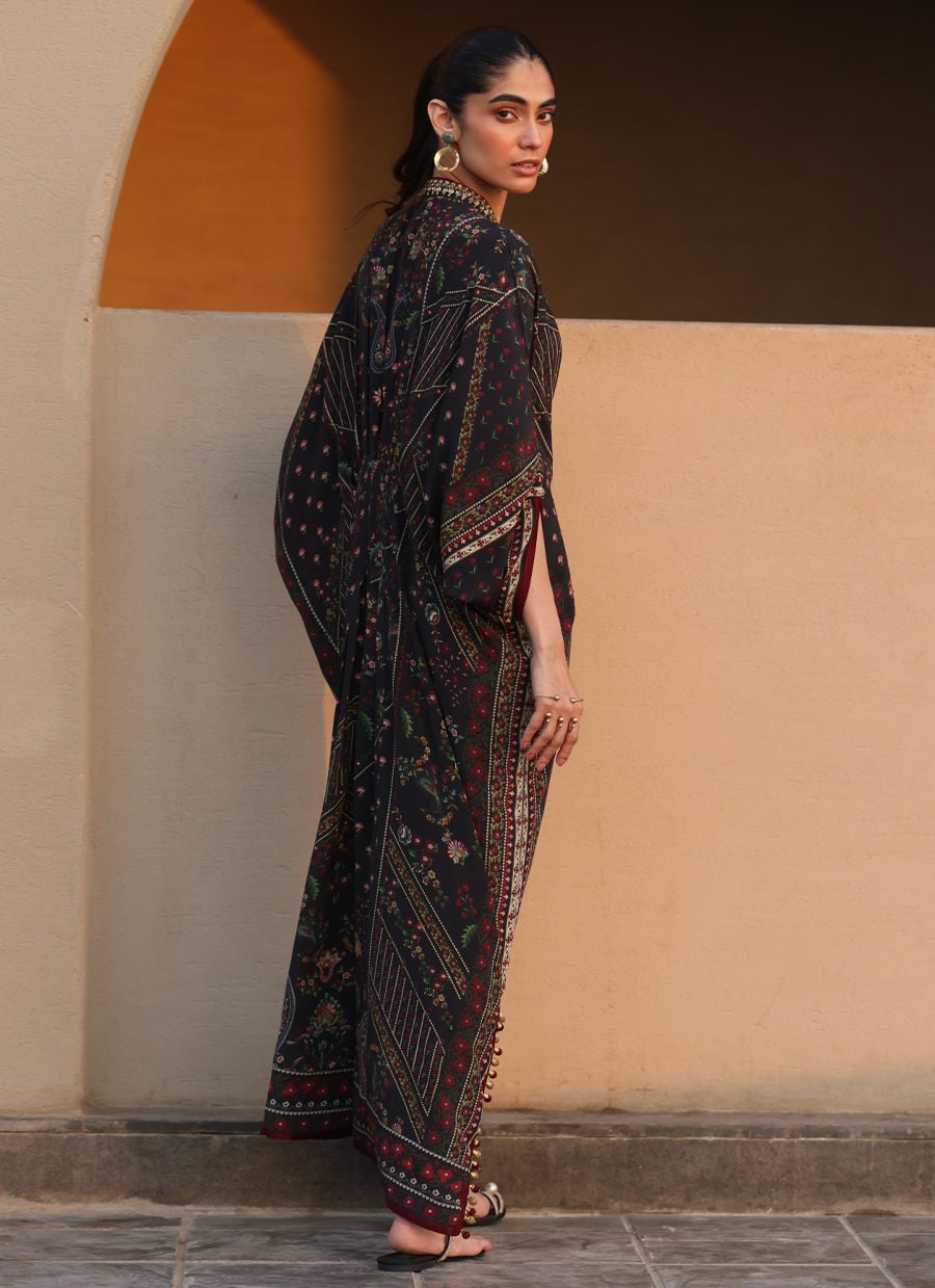 Farah Talib Aziz | Laani The Kaftan Edit | Neroli Onyx Crepe