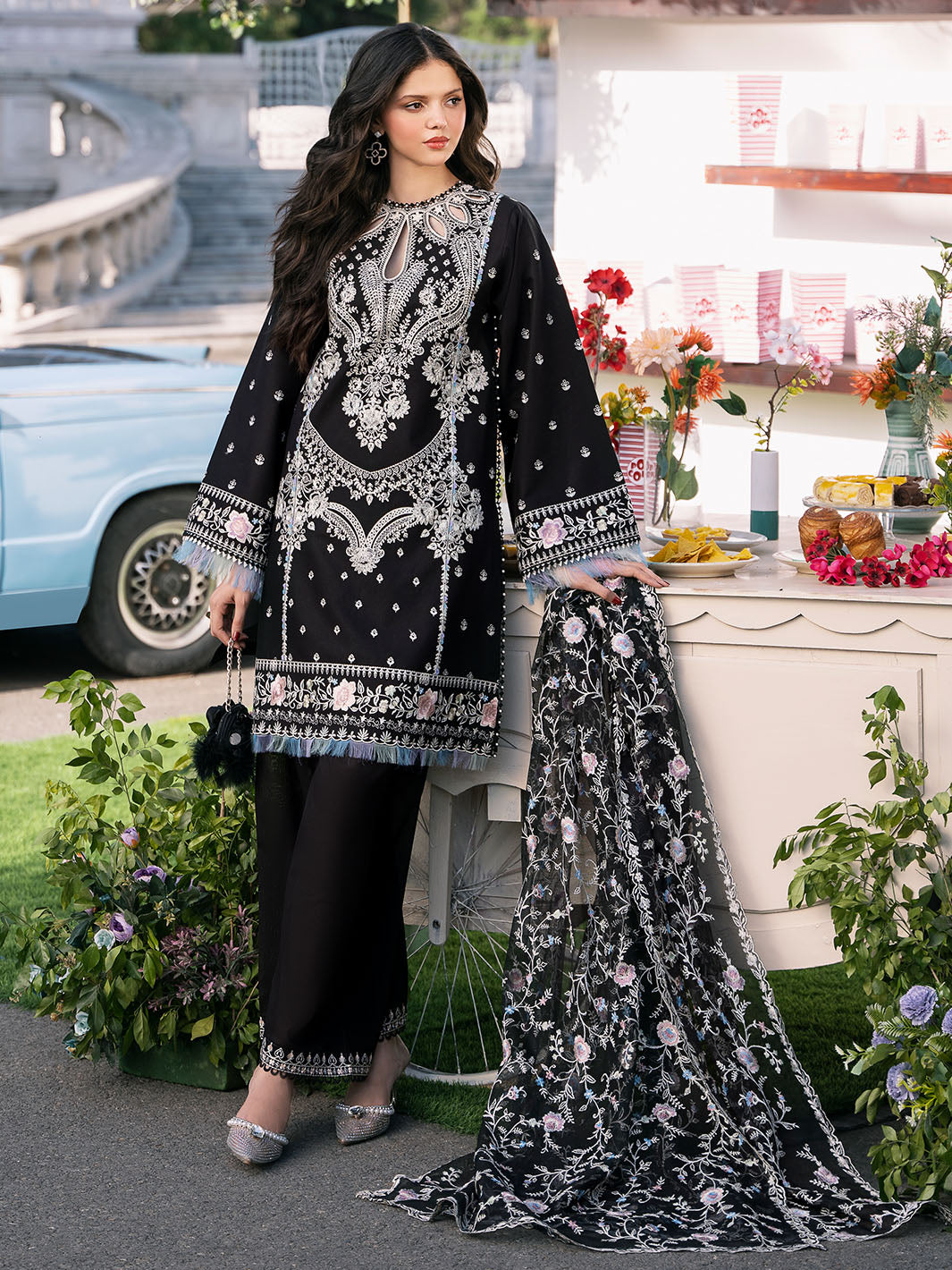 Bin Ilyas | Clara Embroidered Lawn 24 | 214 - A - Pakistani Clothes for women, in United Kingdom and United States