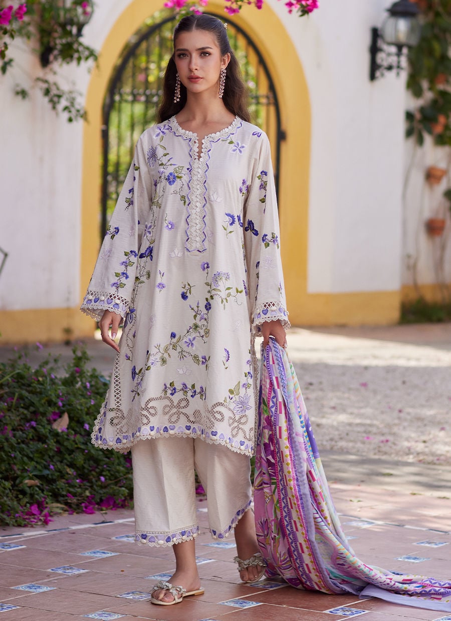 Farah Talib Aziz | Luxury Lawn 26 | Evita Ivory