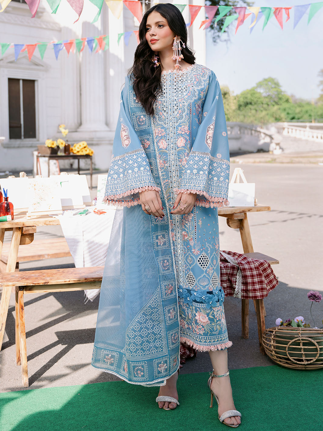 Bin Ilyas | Clara Embroidered Lawn 24 | 212 - A - Pakistani Clothes for women, in United Kingdom and United States