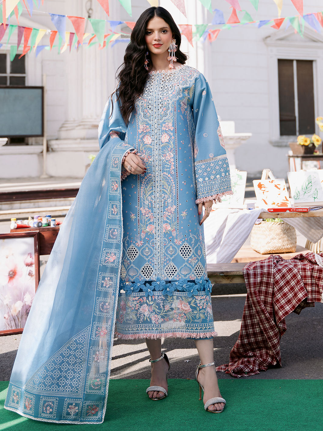 Bin Ilyas | Clara Embroidered Lawn 24 | 212 - A - Pakistani Clothes for women, in United Kingdom and United States