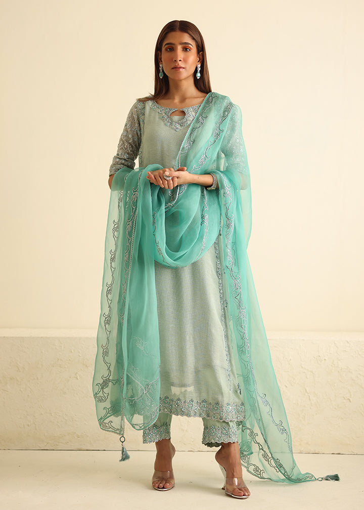 Umsha | Luxury Pret | MISTY SKY BLUE - Pakistani Clothes for women, in United Kingdom and United States