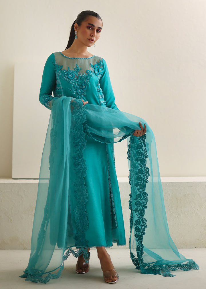 Umsha | Luxury Pret | CARIBBEAN TURQUOISE - Pakistani Clothes for women, in United Kingdom and United States