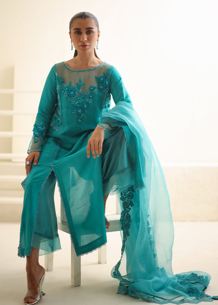 Umsha | Luxury Pret | CARIBBEAN TURQUOISE - Pakistani Clothes for women, in United Kingdom and United States