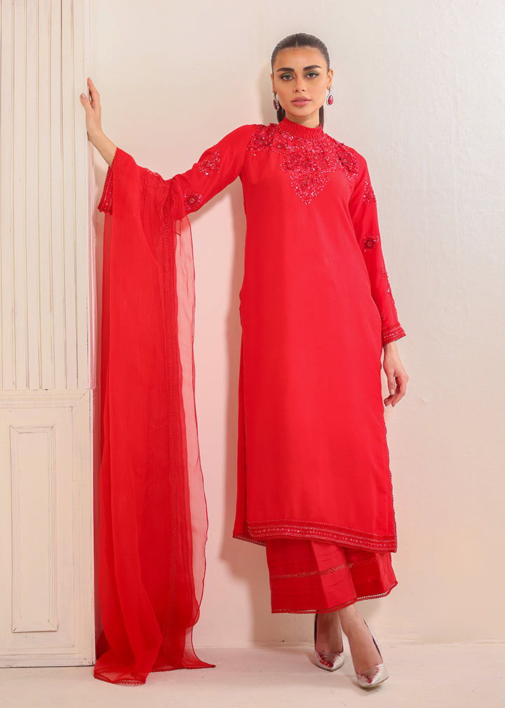 Umsha | Luxury Pret | RAVISIHING SCARLET - Pakistani Clothes for women, in United Kingdom and United States